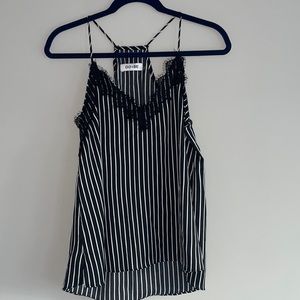 DO+BE Tuxedo Stripe Black Cami Small